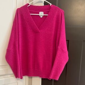 Mint Julep Fuchsia V-Neck Sweater